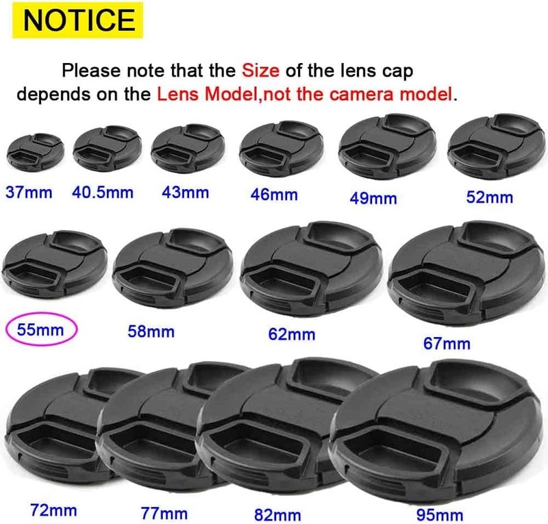 ULBTER 55mm Lens Cap Cover for AF-P NIKKOR 18-55mm f/3.5-5.6G VR Lens ã€Not for AF-S 18-55mmã€‘ for Nikon D5600 D5500 D5300 D3500 D3400 D3300 Camera, Lens Cap Keeper & Lens Cover Leash -2 Pack - Image 5